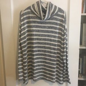 Lightweight striped turtleneck sweater